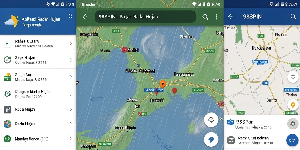 Antarmuka intuitif 98SPIN menampilkan data radar hujan secara jelas.