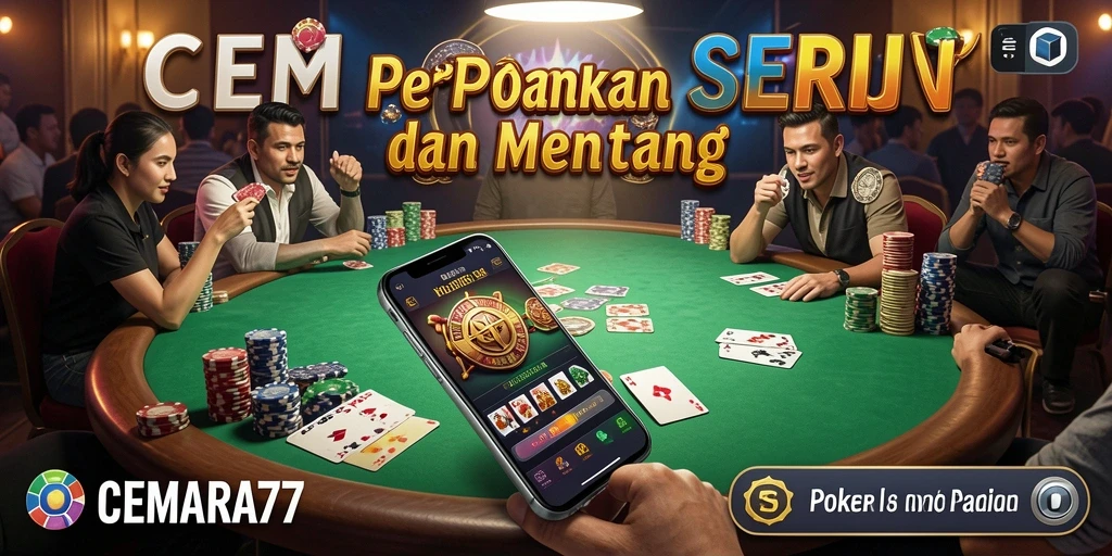 Tampilan antarmuka permainan Poker CEMARA77 yang menarik dan interaktif.