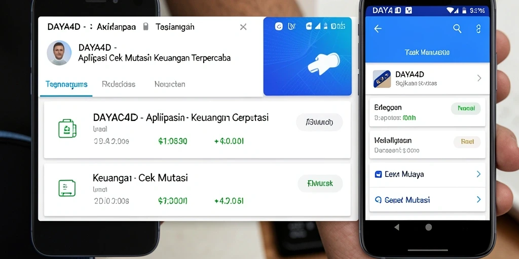 Tampilan antarmuka aplikasi Cek Mutasi DAYA4D yang modern dan informatif.