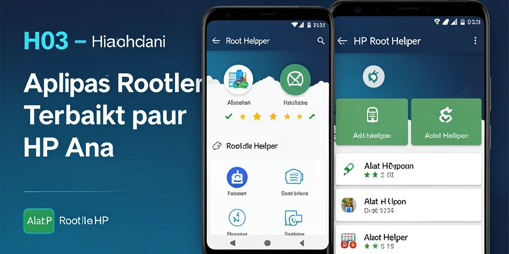 Tampilan antarmuka aplikasi H03 yang sederhana dan fungsional untuk Root Helper.