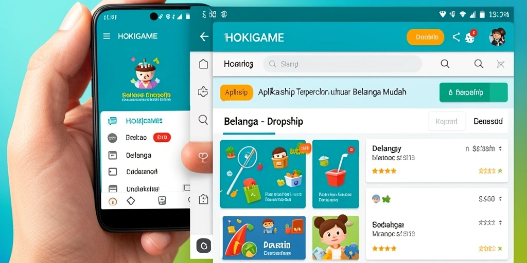 Tampilan antarmuka HOKIGAME dengan fitur dropship yang menarik.