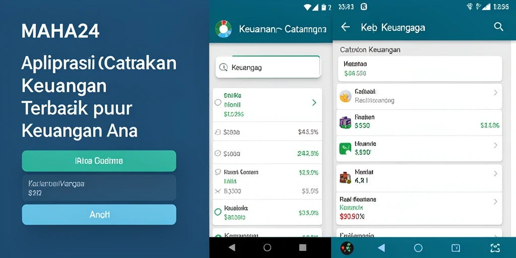 Antarmuka aplikasi MAHA24 yang intuitif dan informatif untuk Catatan Keuangan.