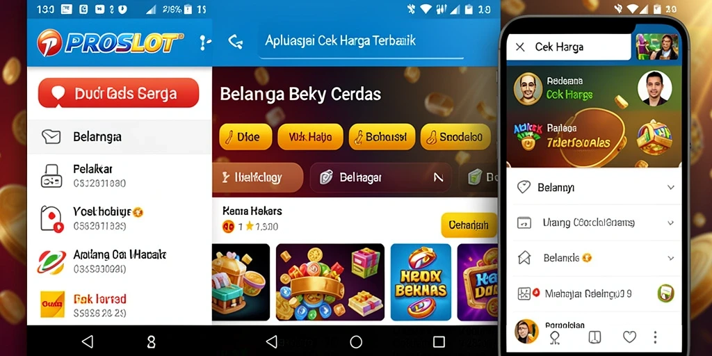 Tampilan antarmuka aplikasi PROSLOT yang memudahkan pengecekan harga.