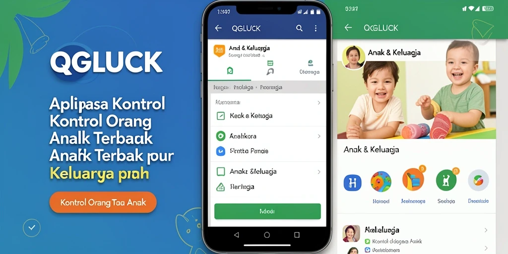 Tampilan antarmuka QGLUCK yang ramah pengguna untuk kontrol orang tua.