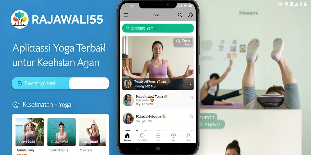 Antarmuka RAJAWALI55 menampilkan sesi Yoga yang jelas dan mudah diikuti.