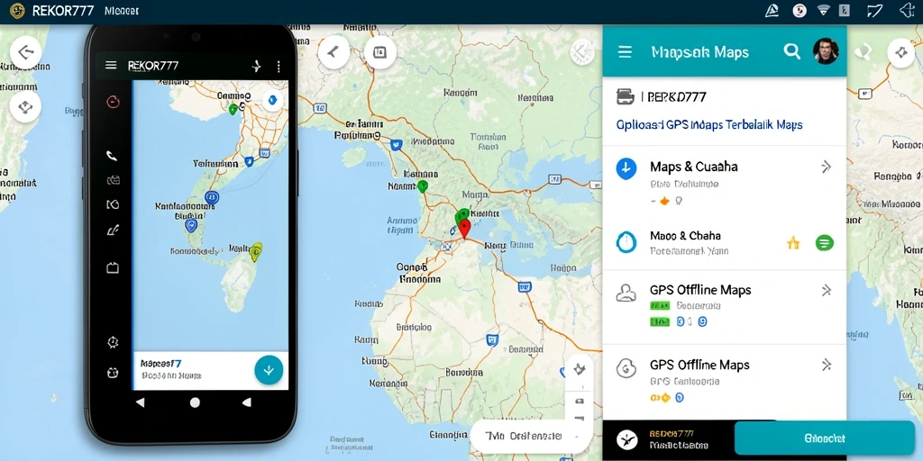 Tampilan antarmuka REKOR777 yang sederhana dan fungsional untuk GPS Offline Maps.