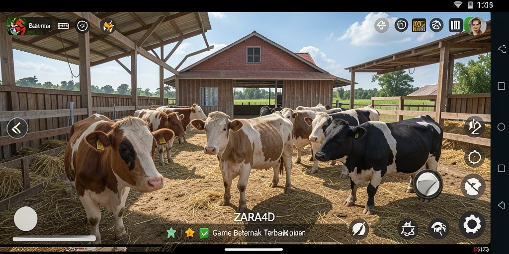 Tampilan antarmuka ZARA4D dengan fokus pada aktivitas beternak
