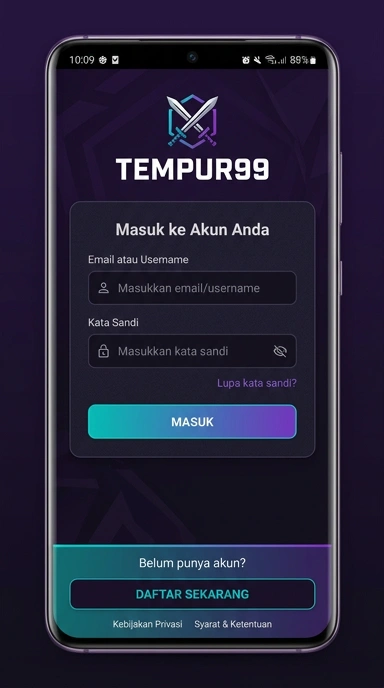 Masuk Akun Tempur99 untuk Pengguna Android